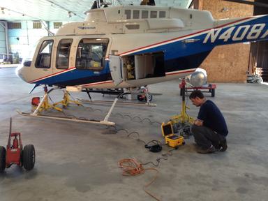 Weighing a helicopter, Bell 407 weighing, how to weigh a helicopter, helicopter scale, helicopter scales, airplane scales, aircraft weighing equipment, aircraft weighing machine, helicopter weighing machine